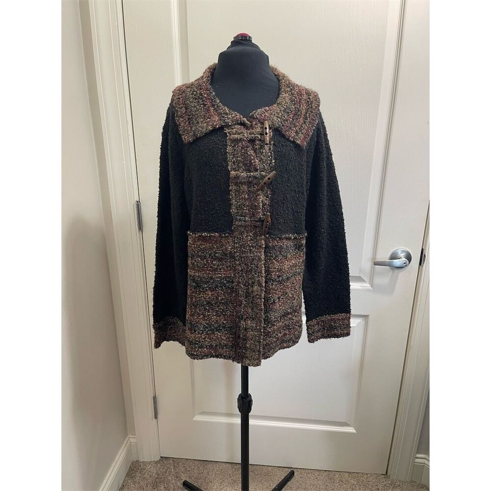 Christopher &  Banks Women's Multicolor Boucle Knit Jacket Size M Casual Short